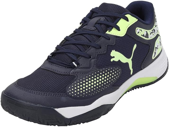 PUMA Unisex Solarcourt Rct Tennisschuh 40 EU Puma Navy Fast Yellow Puma White, 40 EU Puma Navy Fast