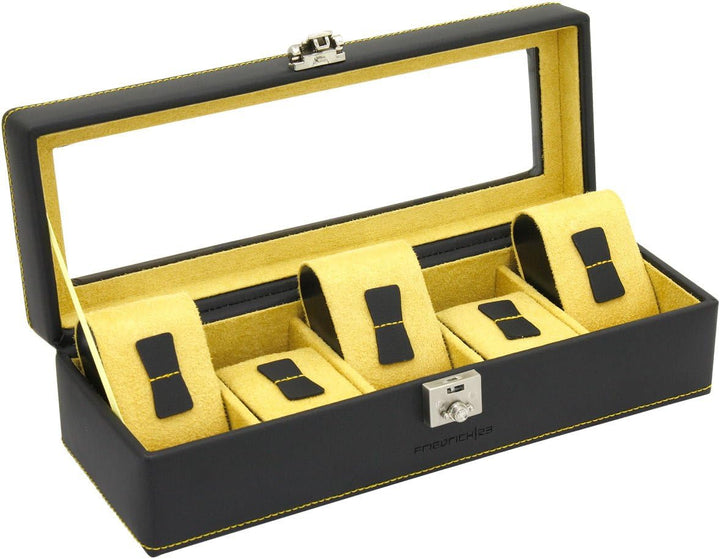 Friedrich|23 Unisex Chronos Uhrenkasten für 5 Uhren Leder 26122-2
