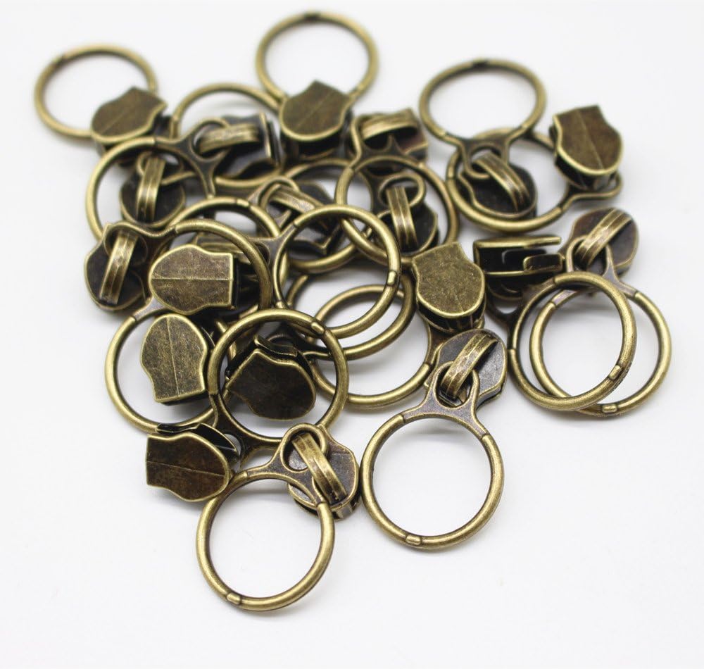 YaHoGa 9 m bronzefarbene endlos Reissverschluss Meterware Schwarze Reissverschluss 6mm-Spirale + 20