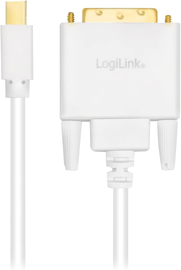 Mini-DisplayPort (v1.2) zu DVI (DVI-D 24+1) Anschlusskabel in weiss, FULL HD, 3m 3m mini-DP zu DVI,