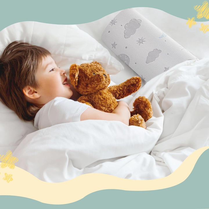 Rausfallschutz Kinderbett - Halb-Wassertropfen Schaumstoff-Schutz, Anti-Rutsch-Grip, Air-Layer-Bezug