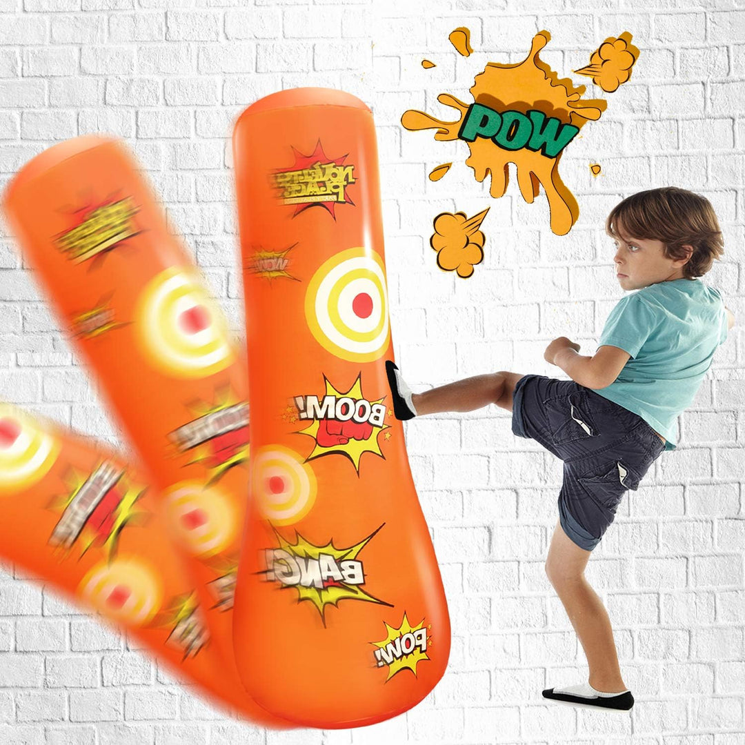 Novelty Place Kid's aufblasbarer Boxsack - 4 Fuss hoch Freistehender Buddy - Hit & Bounce Back Air B