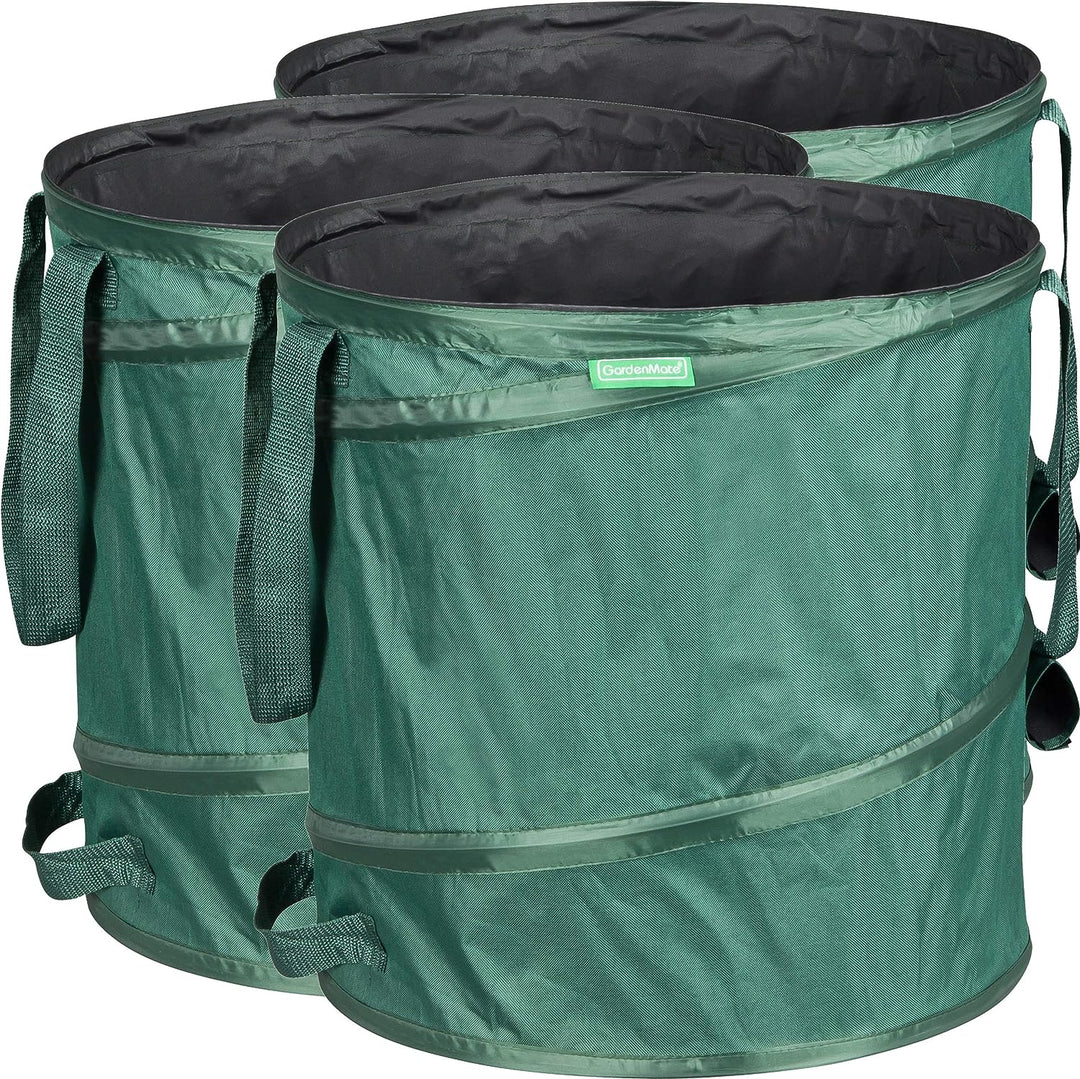 GardenMate 3x Pop-up Gartensack 85l - Selbstaufstellend aus robustem Polyester Oxford 600D Gewebe 3x