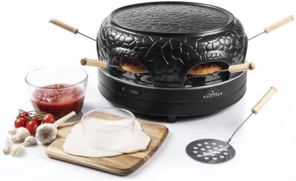 Bestron Pizzaofen für bis zu 4 Personen, Pizza dome für kleine Pizzen (Ø 10 cm), mit Keramik-Kuppel,