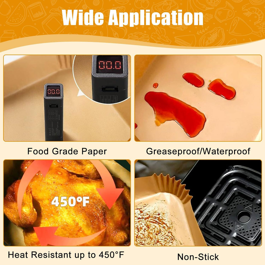 120 Stück Airfryer Backpapier für Tefal Easy Fry Mega Heissluftfritteuse 7.5L, Airfryer Zubehör für