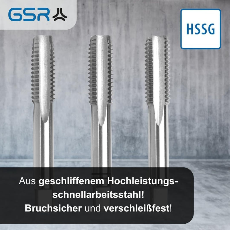 PROFI Gewindebohrer M16 Satz HSSG 3 teilig, Gewindeschneider | Vor-, Mittel- und Fertigschneider | H