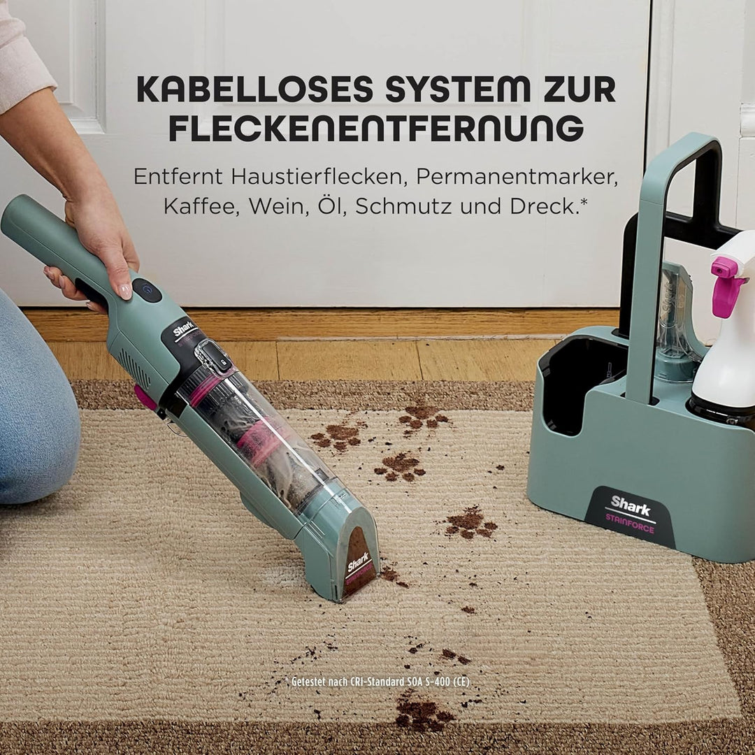 Shark StainForce Kabelloser Fleckenentferner, Tragbarer Flecken-, Waschsauger und Geruchsentferner f