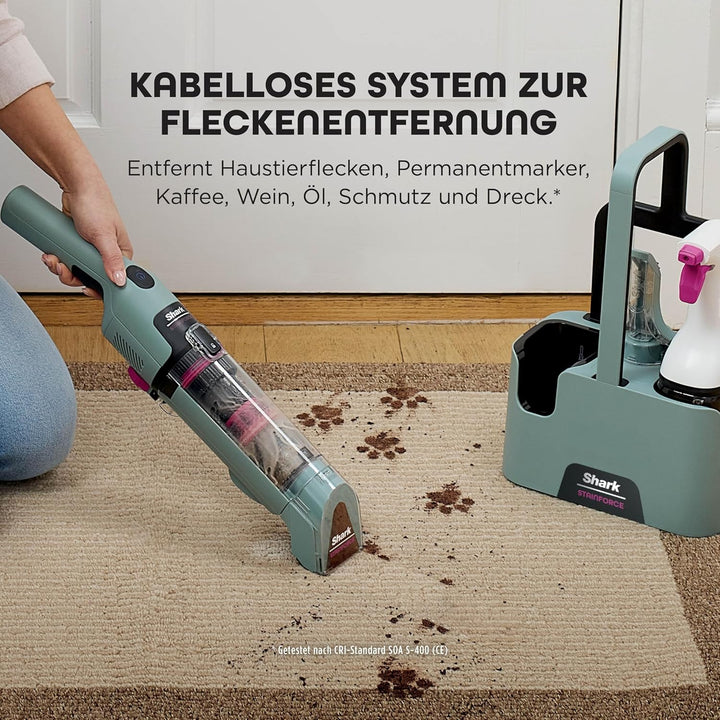 Shark StainForce Kabelloser Fleckenentferner, Tragbarer Flecken-, Waschsauger und Geruchsentferner f