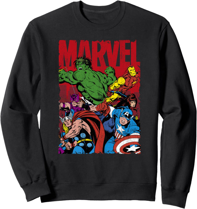 Marvel Avengers Vintage Comic Team Up Group Shot Sweatshirt