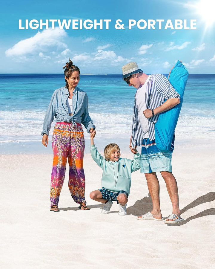 OutdoorMaster Pop-Up-Strandzelt für 3–4 Personen, Grösse XL, einfacher Aufbau, tragbarer Strandschat
