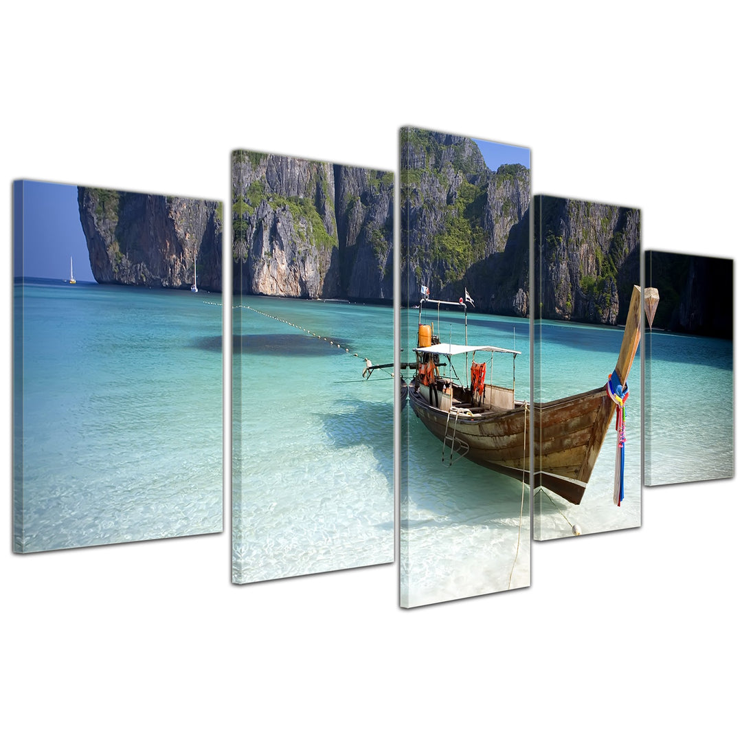 Bilderdepot24 Bild auf Leinwand | Maya Bay, Koh Phi Phi Ley - Thailand in 100x50 cm mehrteilig als W