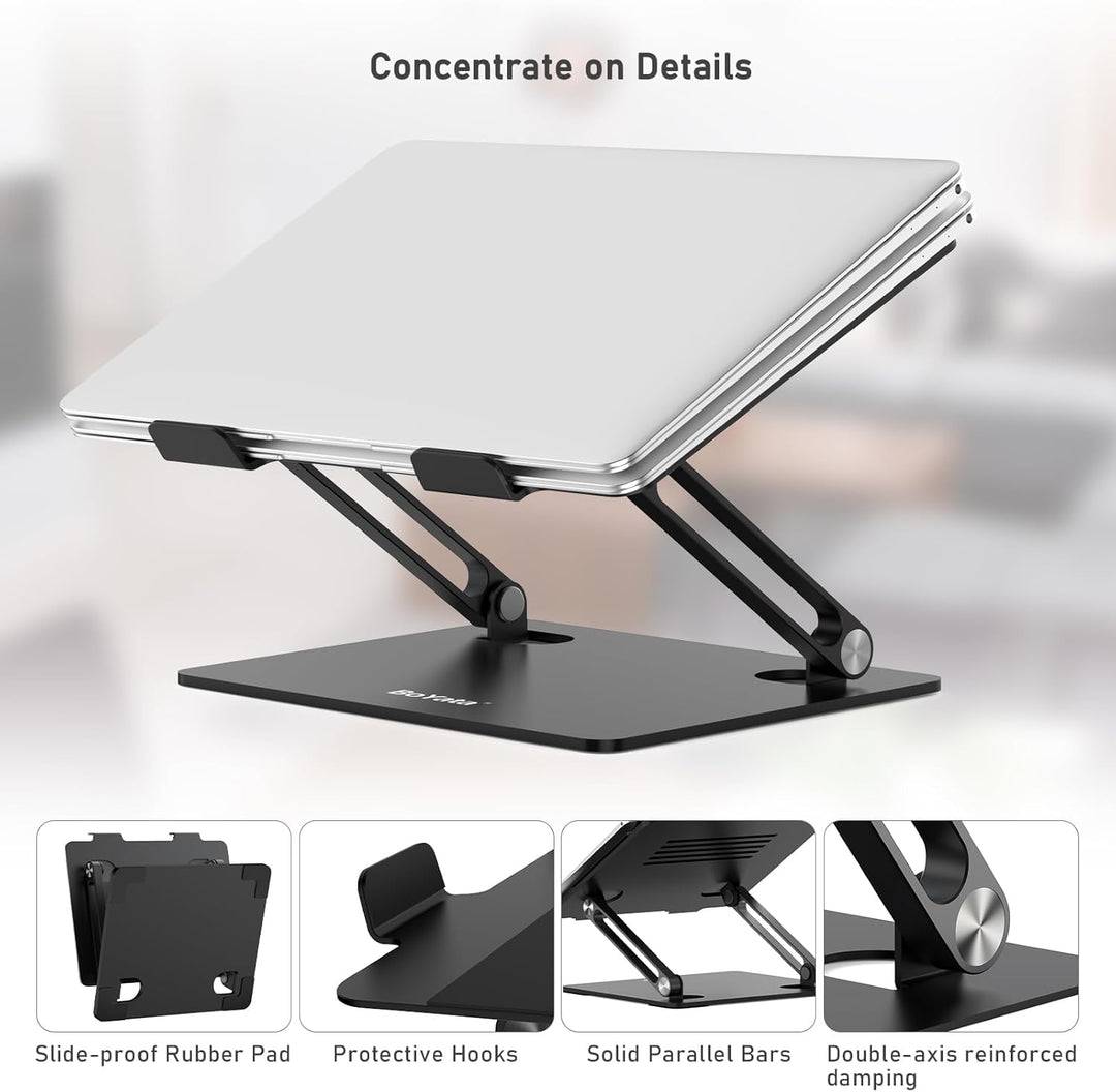 BoYata Laptop Ständer, Mehrwinke mit Lüftungsschlitzen, Verstellbarer Notebook Ständer, Kompatibel f
