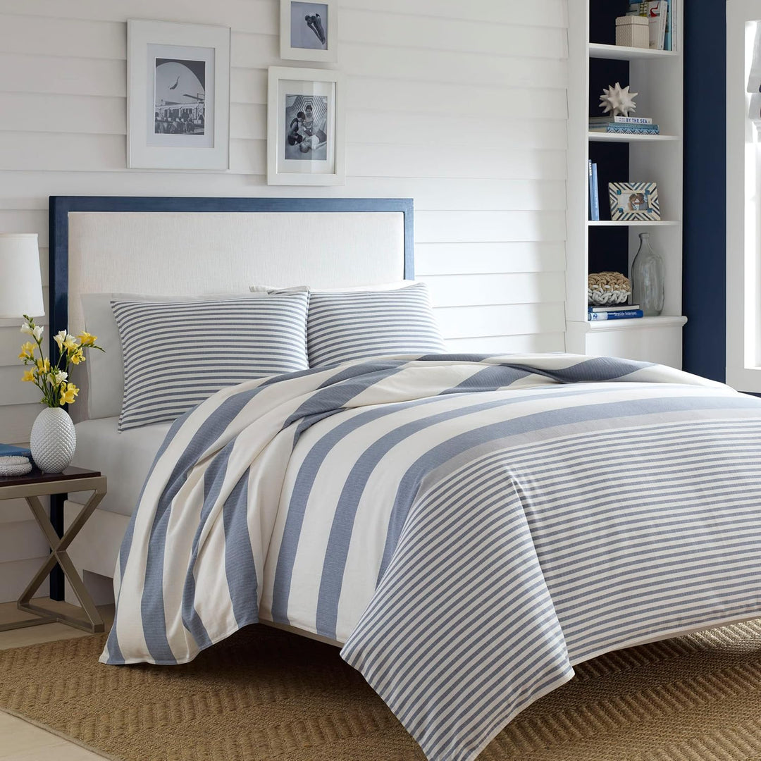 Nautica Home | Fairwater Collection | 100% Cotton Mediterranean Inspired Design Herringbone Weave Du