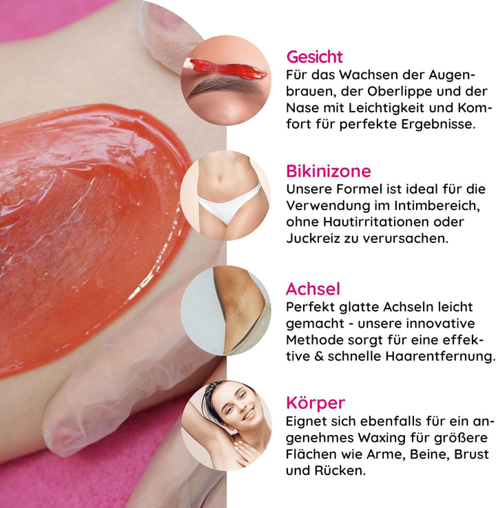 PINK Cosmetics - CITY WAX Milano 1 kg - Profi-Waxing ohne Vliesstreifen - Wachsperlen zur schnellen