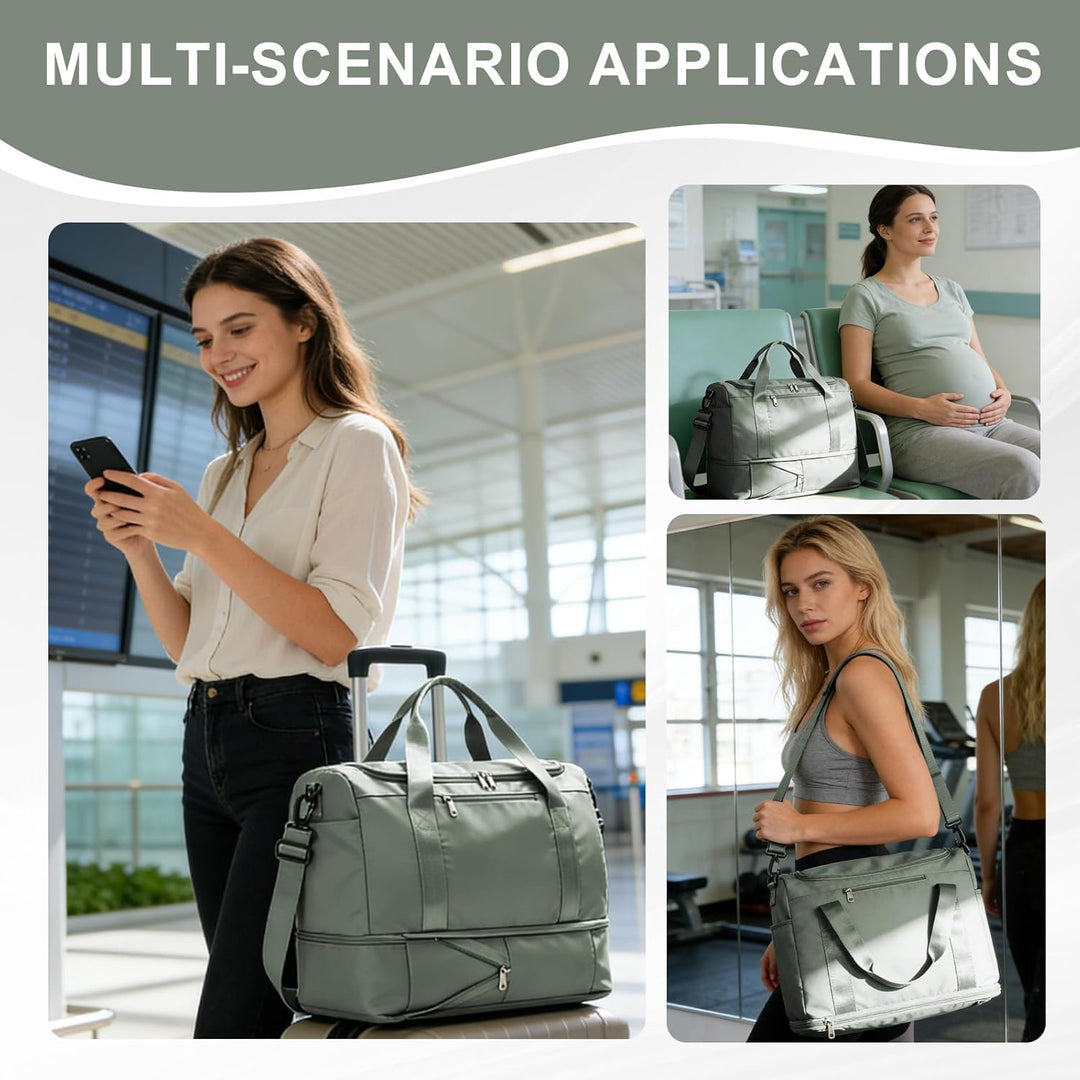 SEAFEW Reisetasche 24L, 40x30x20 Ryanair Handgepäck Tasche für Flugzeug Weekender Sporttasche Damen