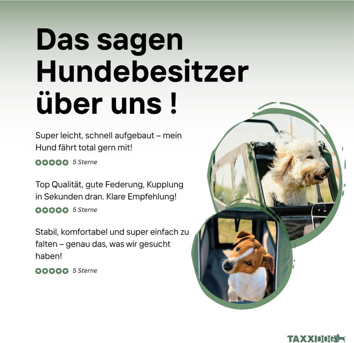 TAXXI Dog M Hundeanhänger für Fahrrad – Stabiler Fahrradanhänger für Hunde bis 40kg – mit Einstieg v
