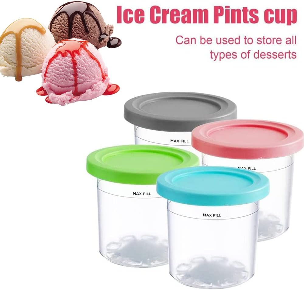 Creami Behälter für Ninja Creami, 2/4 Stück Creami Pint mit Deckel, Auslaufsichere Eisbehälter Eiscr