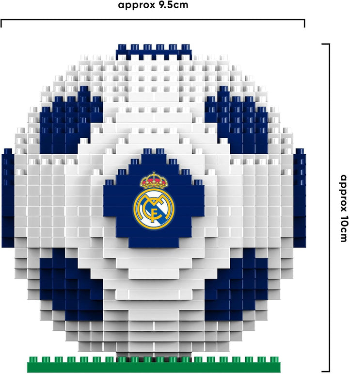 FOCO Offizielles Lizenzprodukt Real Madrid CF BRXLZ-Steine 3D-Fussball BAU-Set, Real Madrid Cf