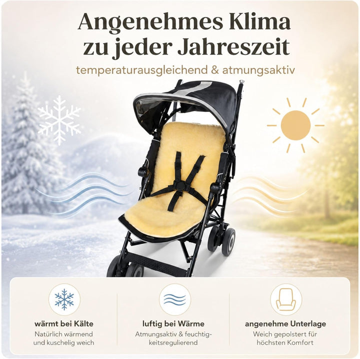 Hofbrucker seit 1948 Lammfell-Einlage für Kinderwagen gelb one size