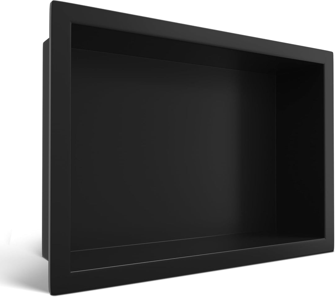 Balneo Wall-Box ONE Black Edelstahl Duschnische 30x20x10 cm, schwarz, wandnische dusche, wasserdicht