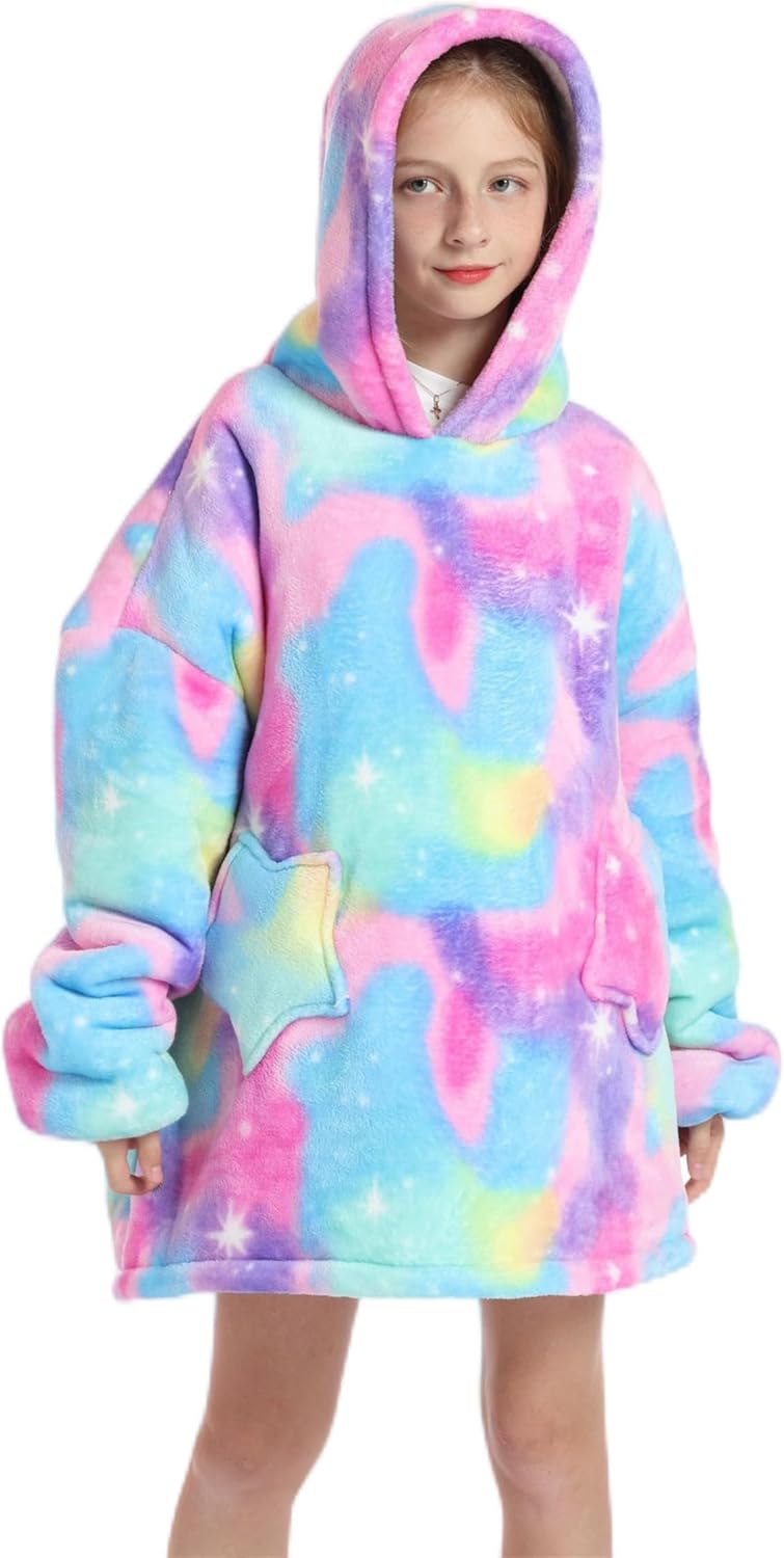 Shamdon Home Collection Kinder Übergrosse Hoodie Decke, Kapuzenpullover Sweatshirt mit Ärmel und Tas