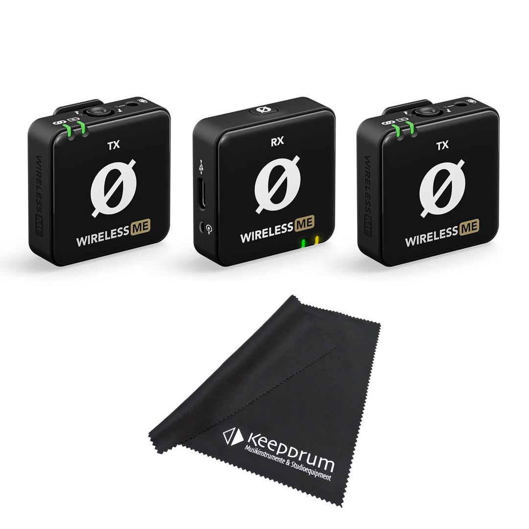 Rode Wireless ME Dual drahtloses Mikrofon-System kabelloses Mikrofon Funk-System + keepdrum Mikrofas