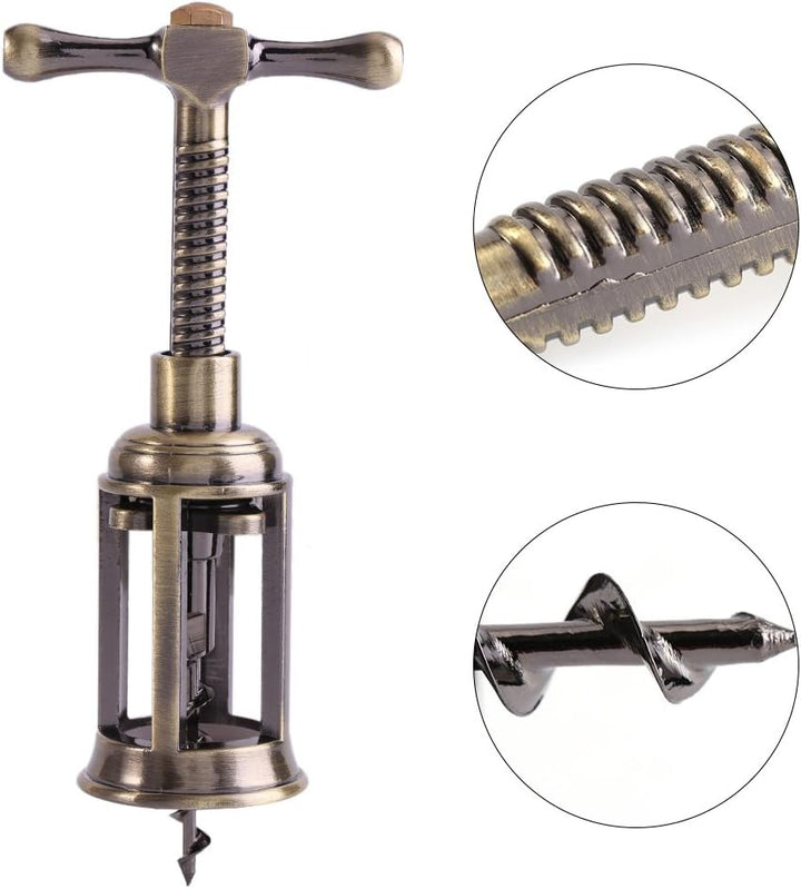 Retro-Weinöffner, Flügelkorkenzieher aus Zinklegierung, Weinflaschenöffner, Ergonomischer Korkenzieh