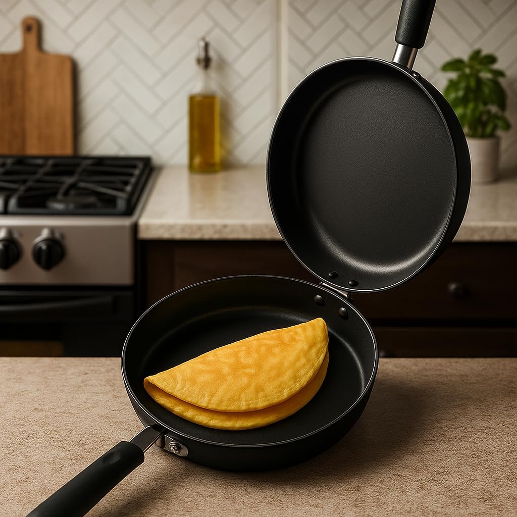 MGE - Omelette-Pfanne für Induktion und Vitro - Doppelbratpfanne für Kartoffeltortillas - Doppel-Pfa