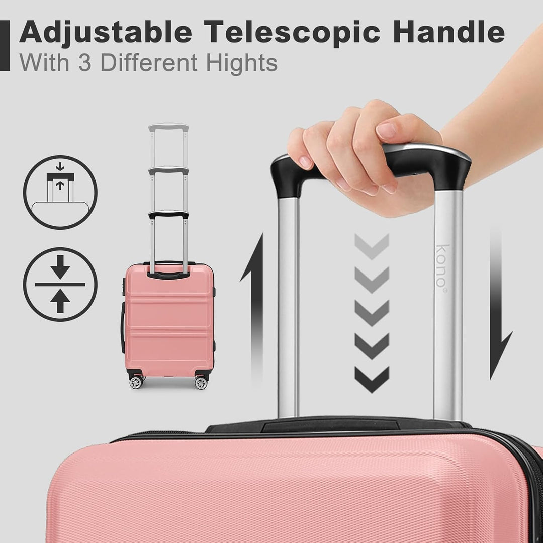 KONO Koffer & Trolleys Mittelgross 24 Zoll Leicht ABS+PC Hartschalenkoffer mit TSA-Schloss Reisekoff