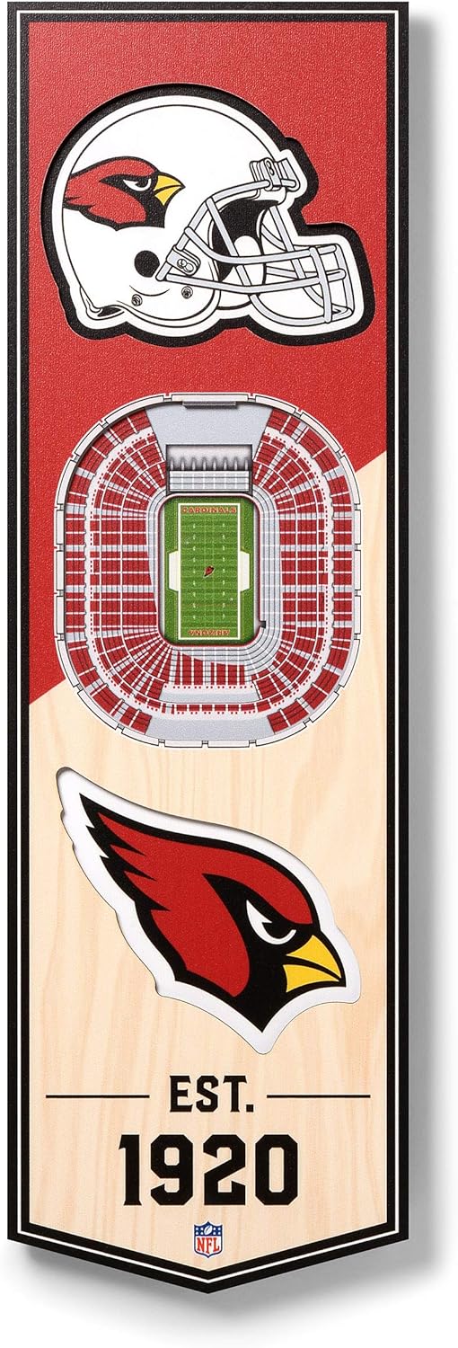 YouTheFan NFL 3D Stadion Banner, 15,2 x 48,3 cm Arizona Cardinals, Arizona Cardinals