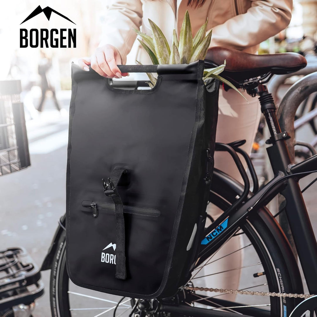 Borgen Fahrrad Einkaufstasche für Gepäckträger mit herausnehmbaren Kühleinsatz - Verwendbar als Gepä