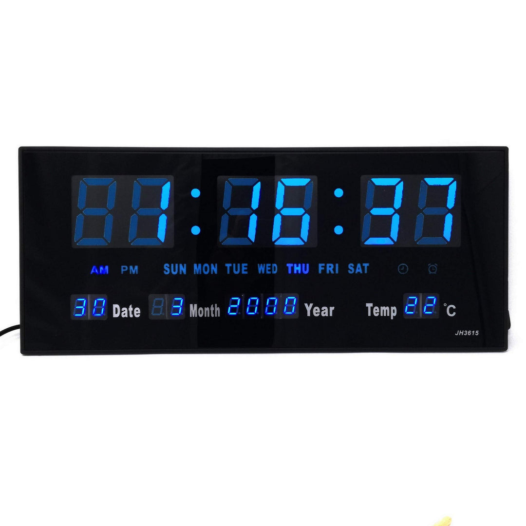 Starlet24 LED Wanduhr mit Timer Wecker Schlummer Kalender Temperatur grosse LED-Anzeige 36x15cm (JH3