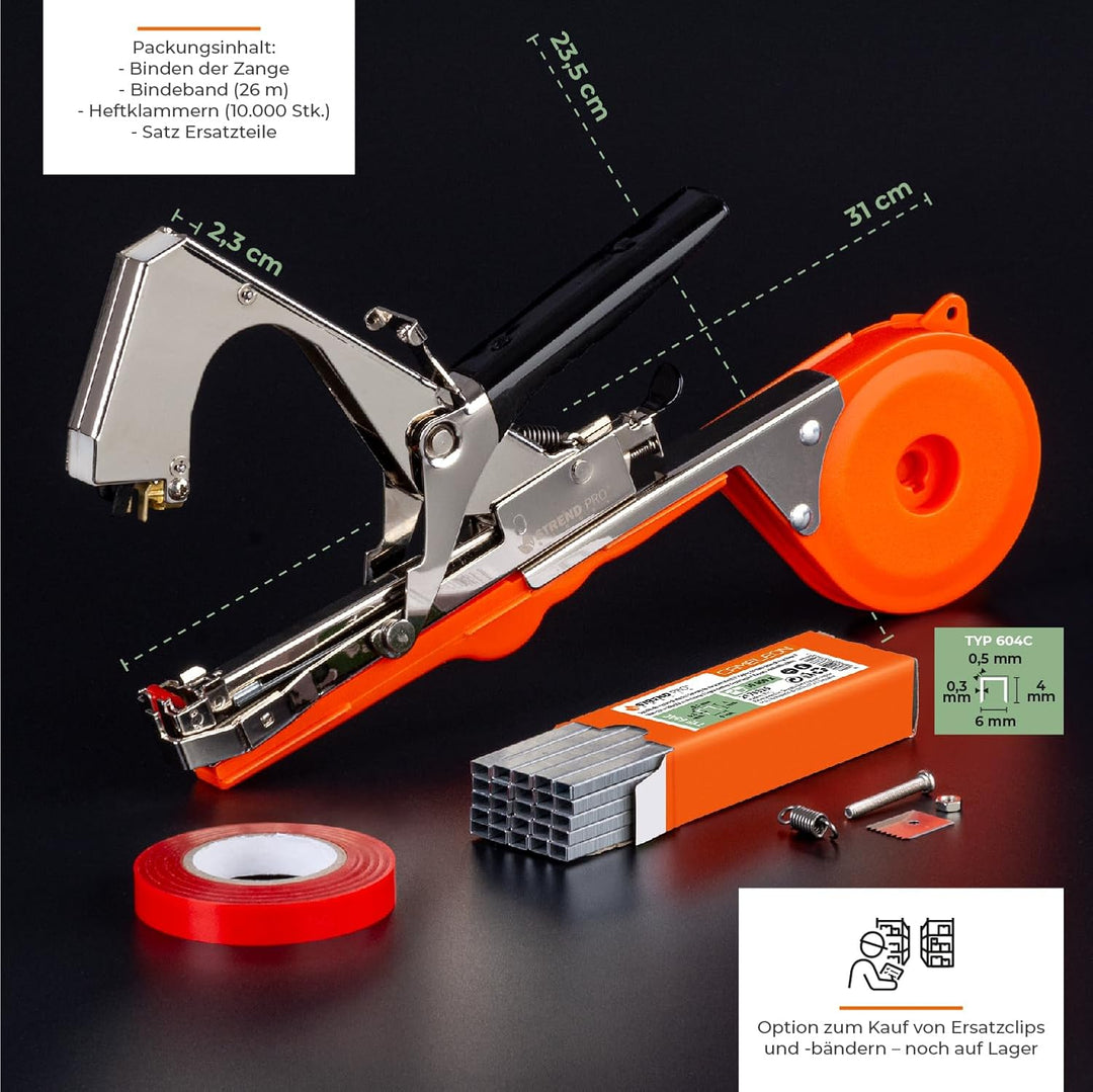 STREND PRO Pflanzenbinder Maschine Cameleon | Bindezange für Pflanzen, Ink. Bindenroll, Heftklammern