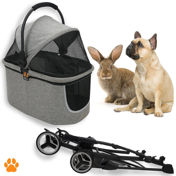 MY DUQUE – Modell CECE 2 in 1 Hundebuggy und Transportbox für Hunde | Faltbare Hundebox mit Extrakor