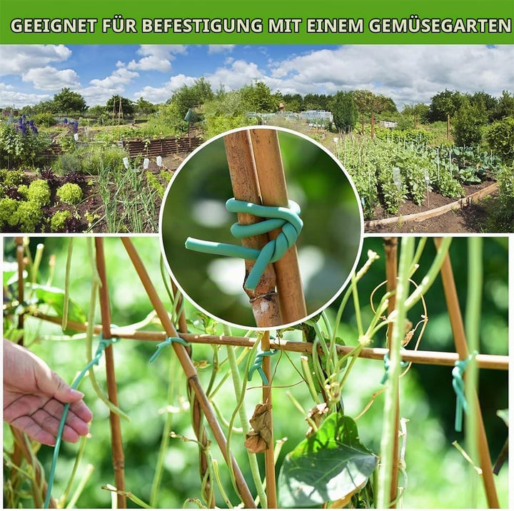 Pflanzendraht Gummiert,2 Stück Gartendraht 3,5mm,Bindedraht Ummantelt 40M,Blumendraht Weich,Pflanzen