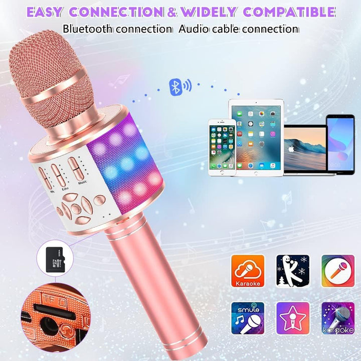 Ankuka Karaoke Mikrofon, Drahtlose Bluetooth Mikrophone Tragbares mit Lautsprecher, für Erwachsene u