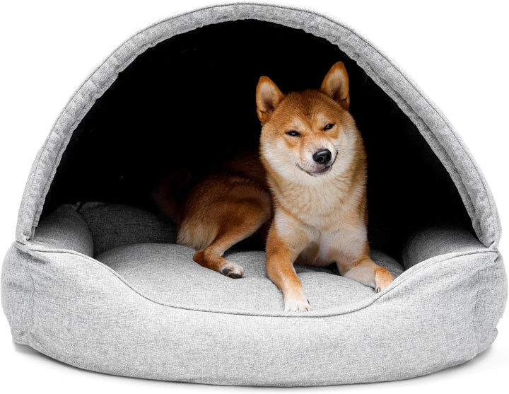 Bjird Hundebett & Hundehütte in einem - Hundehaus mit Dach für kleine und mittelgrosse Hunde - Hunde