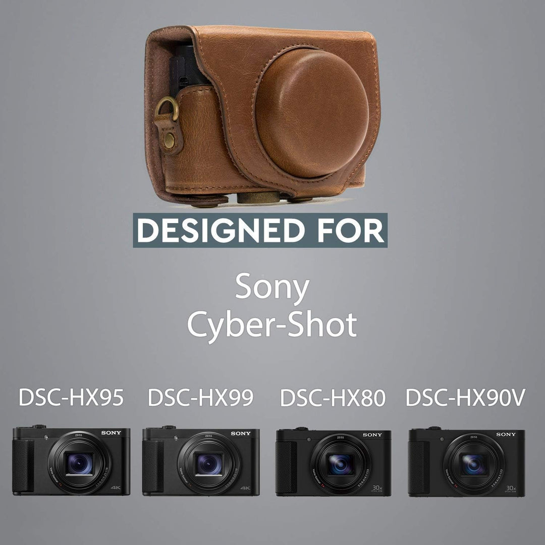 MegaGear MG597 Sony Cyber-shot DSC-HX99, DSC-HX95, DSC-HX90V, DSC-HX80 Ever Ready Leder Kameratasche