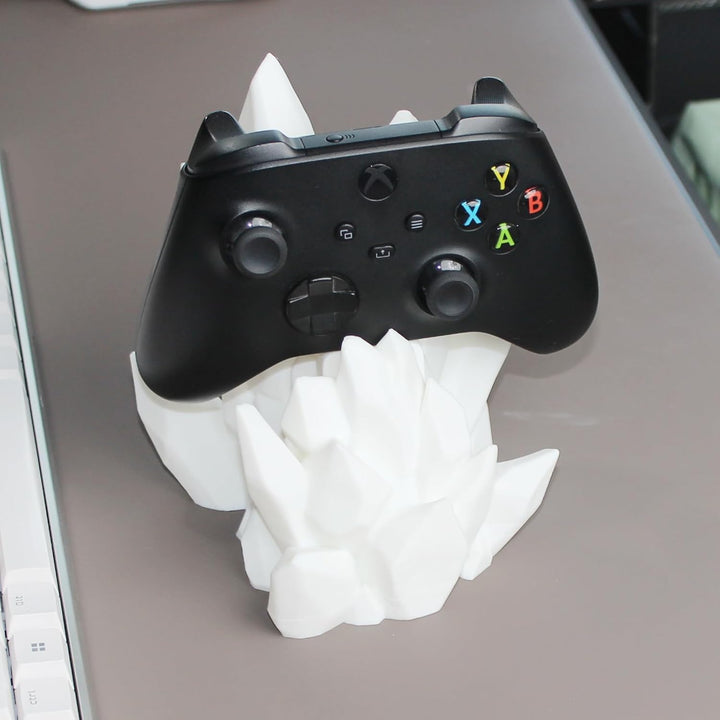 3D Druck Gaming Ständer Kristall Design Weiss, Weiss