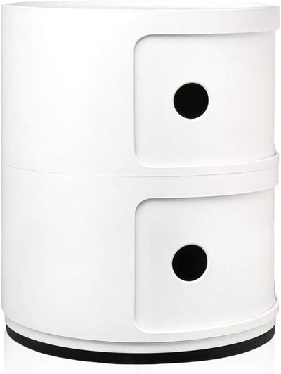 Kartell Componibili, 2 Elements, Weiss, Runde Basis 2-fächer Weiss, 2-fächer Weiss