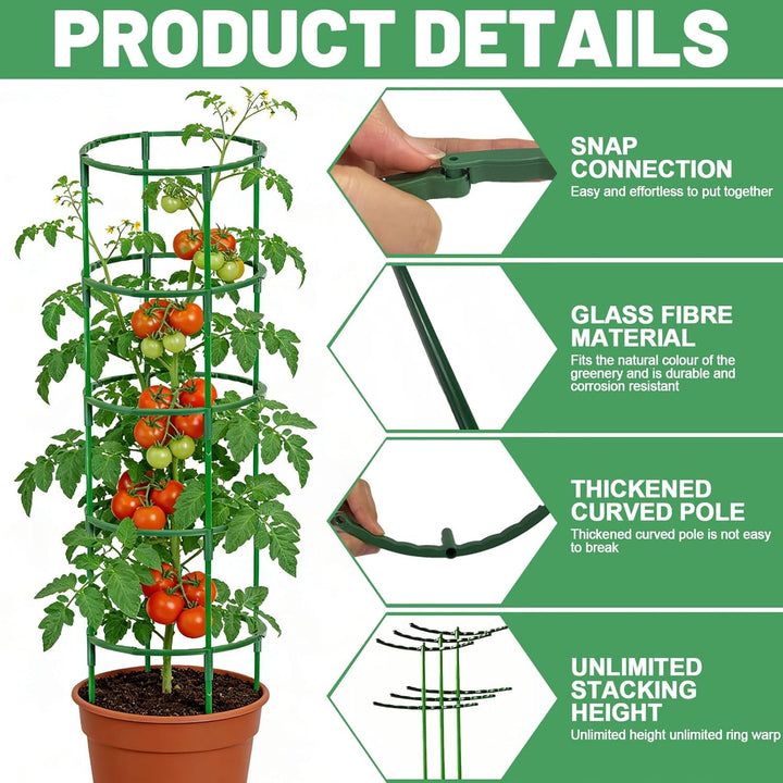 Tomaten Rankhilfe, Bis Zu 85 cm Hohe Rankhilfe Gurken Mit Verstellbarer Höhe, Unbegrenztes Spleissen