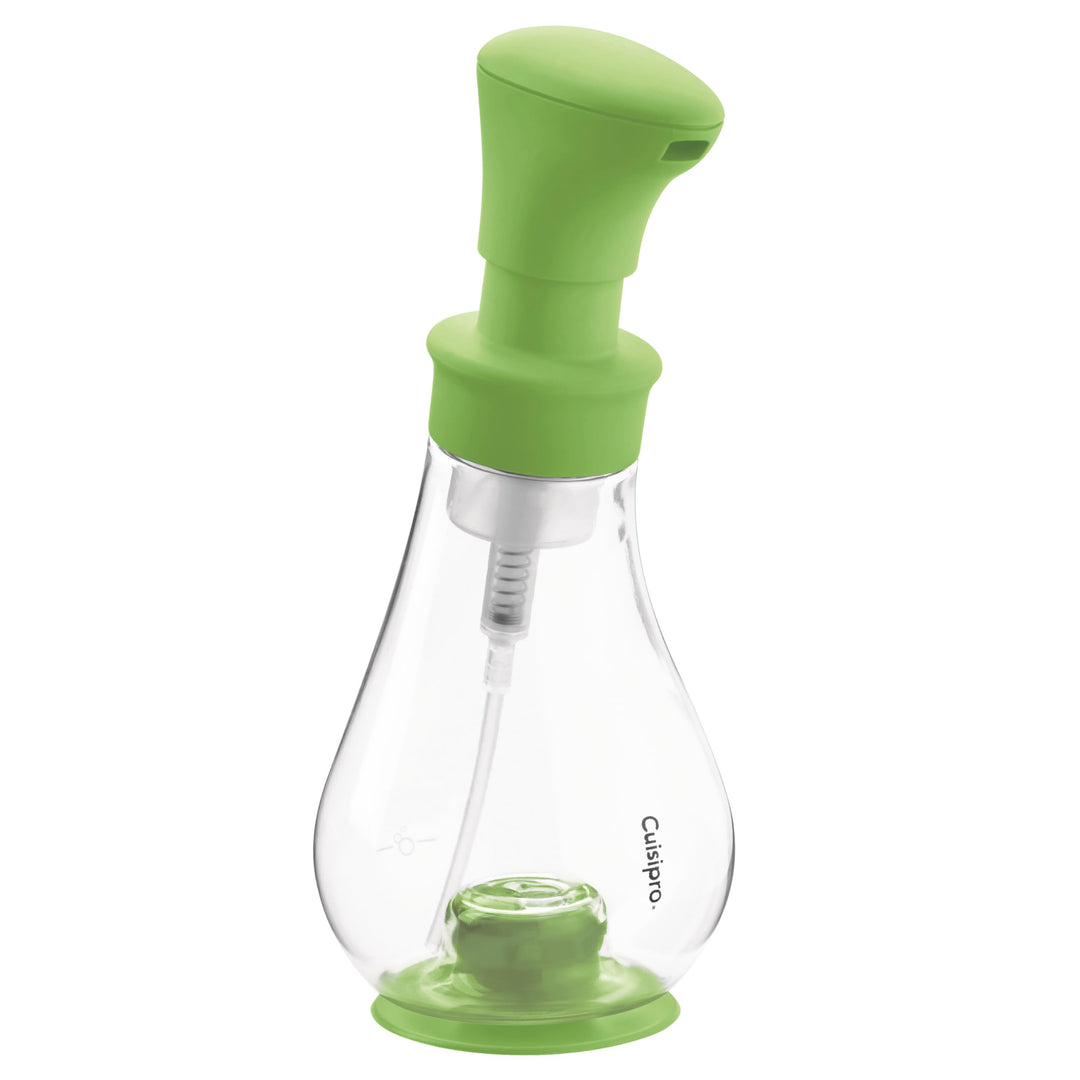Cuisipro Schaum Seifenspender Grün 390 ml, Pump-Schaumspender Seife mit 75% weniger Seifenverbrauch,
