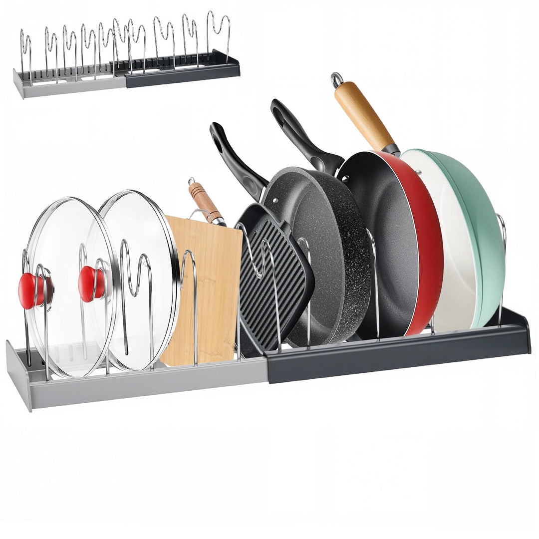 Topfdeckelhalter,Deckelhalter Küche,Erweiterbar Topfdeckel Organizer mit 10 Verstellbaren Fächern,Pf