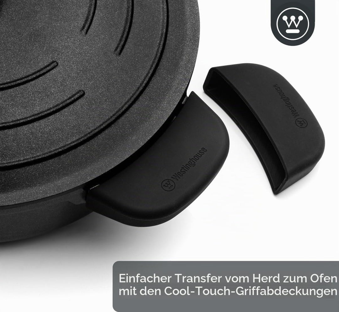 Westinghouse PERFORMANCE SERIES Schmorpfanne mit Deckel, Grosse Bratpfanne 32 cm für Induktion &amp; all