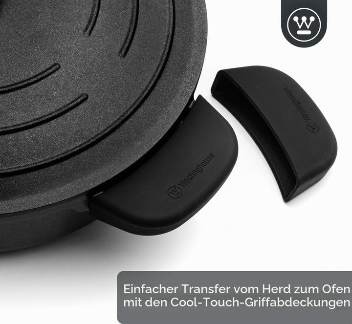 Westinghouse PERFORMANCE SERIES Schmorpfanne mit Deckel, Grosse Bratpfanne 32 cm für Induktion &amp; all