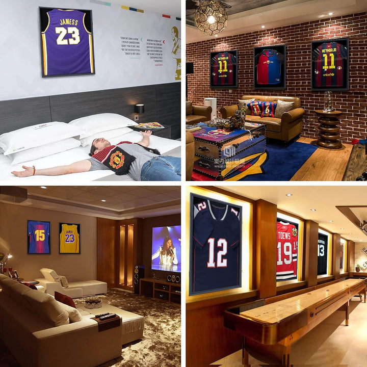 Nice C Jersey Frame Display Case Large Shadow Box Sports Jersey Display Case with 98% UV Protection,