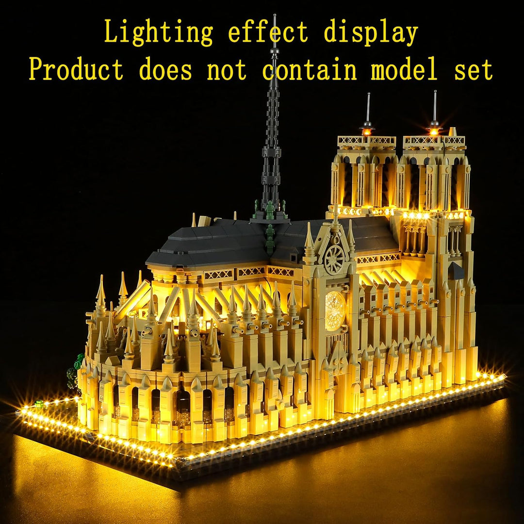 GEAMENT LED Licht-Set Kompatibel mit Lego Notre-Dame de Paris - Beleuchtungsset für Architecture 210