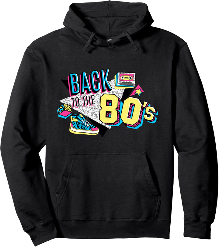 Herren Damen Kinder Vintage Retro Back To 80er Jahre Outfit Grafik Pullover Hoodie
