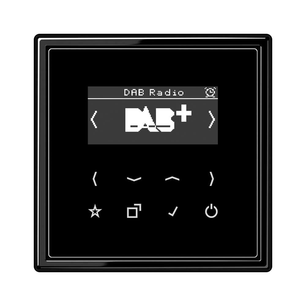 Jung Smart Radio DAB Komplett-Set Schwarz Serie LS DABLSSW mit 1-Fach Rahmen LS981SW Serie LS Set Sc