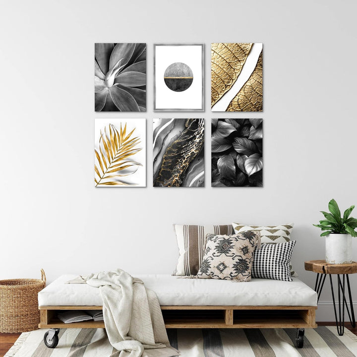 Novart Set Wandbilder - KEIN EXTRA RAMEN BENÖTIGT - Wohnzimmer Schlafzimmer - Bilder Modern Abstrakt